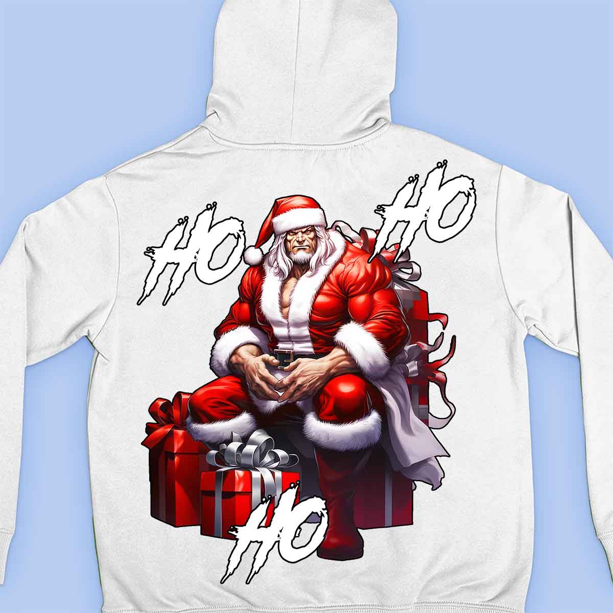 Ho Ho Ho - Premium-huppari Unisex Taustaprintti