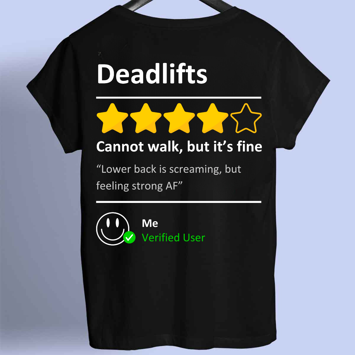 Deadlift Review - Premium shirt, unisex print op de voorkant