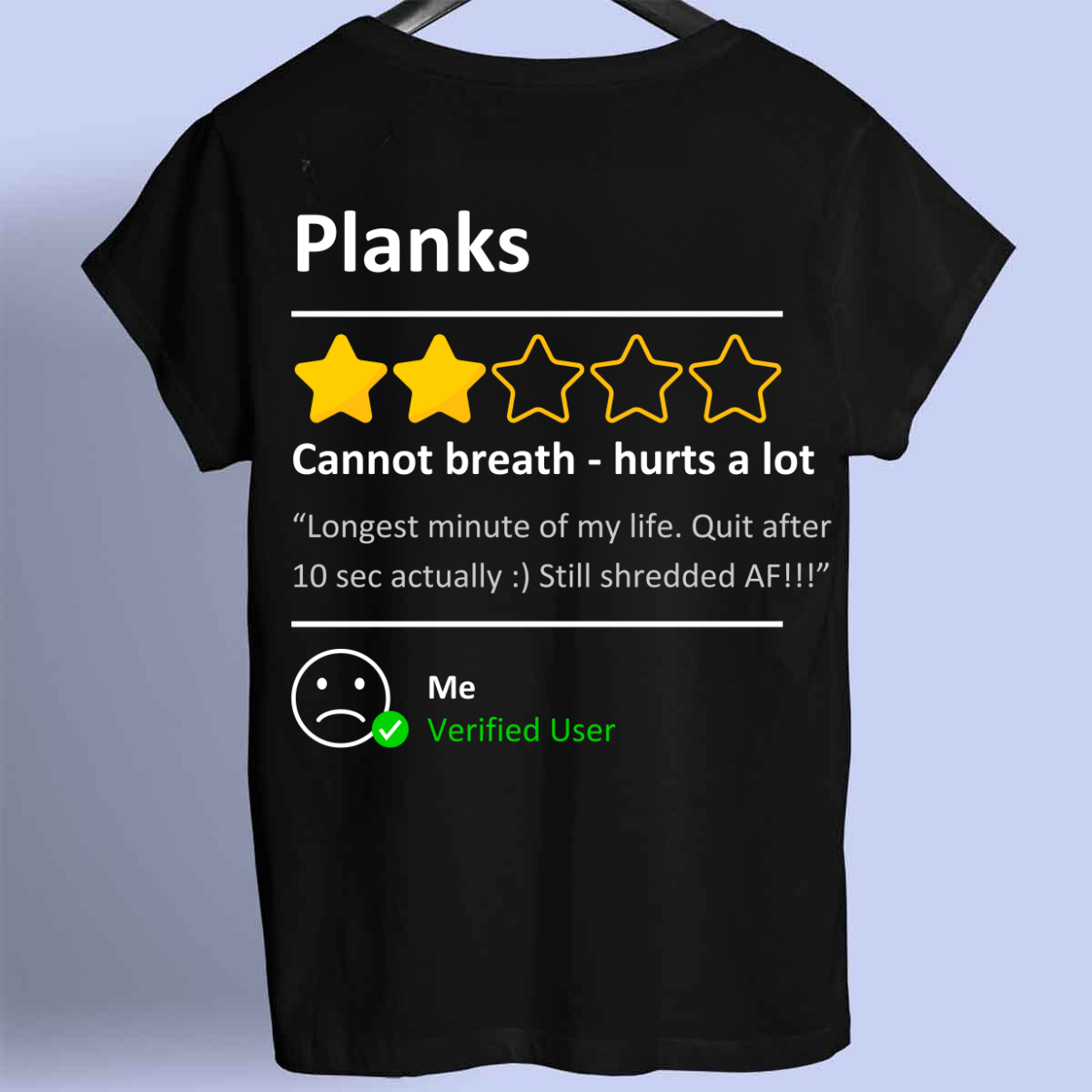 Revisión de Planks: camiseta premium con estampado frontal unisex