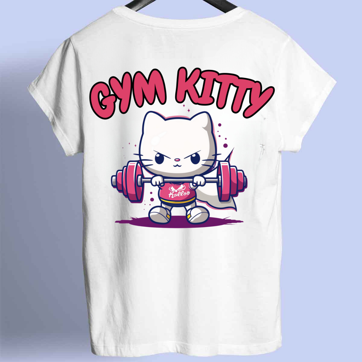 Gym Kitty - Maglietta premium unisex con stampa frontale