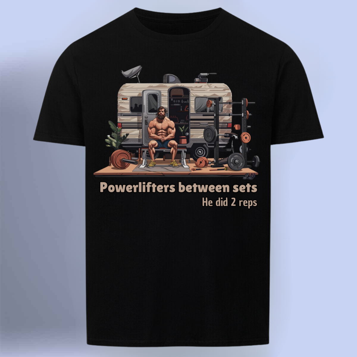 Powerlifter - Premium shirt Unisex print op de voorkant