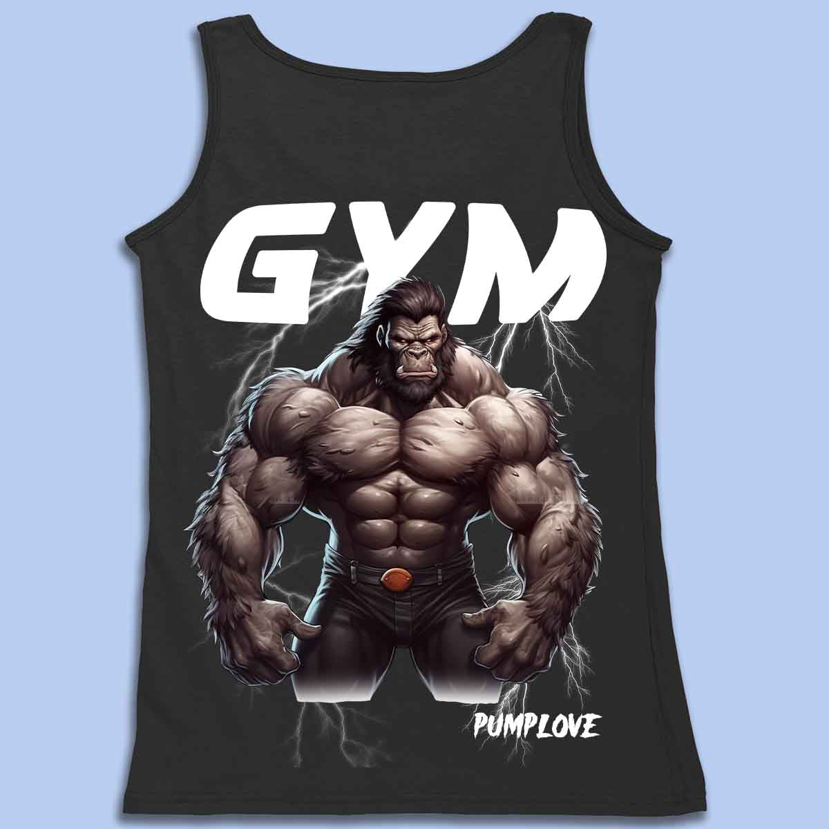 Gym Gorilla - Camiseta sin mangas premium unisex con estampado en la espalda