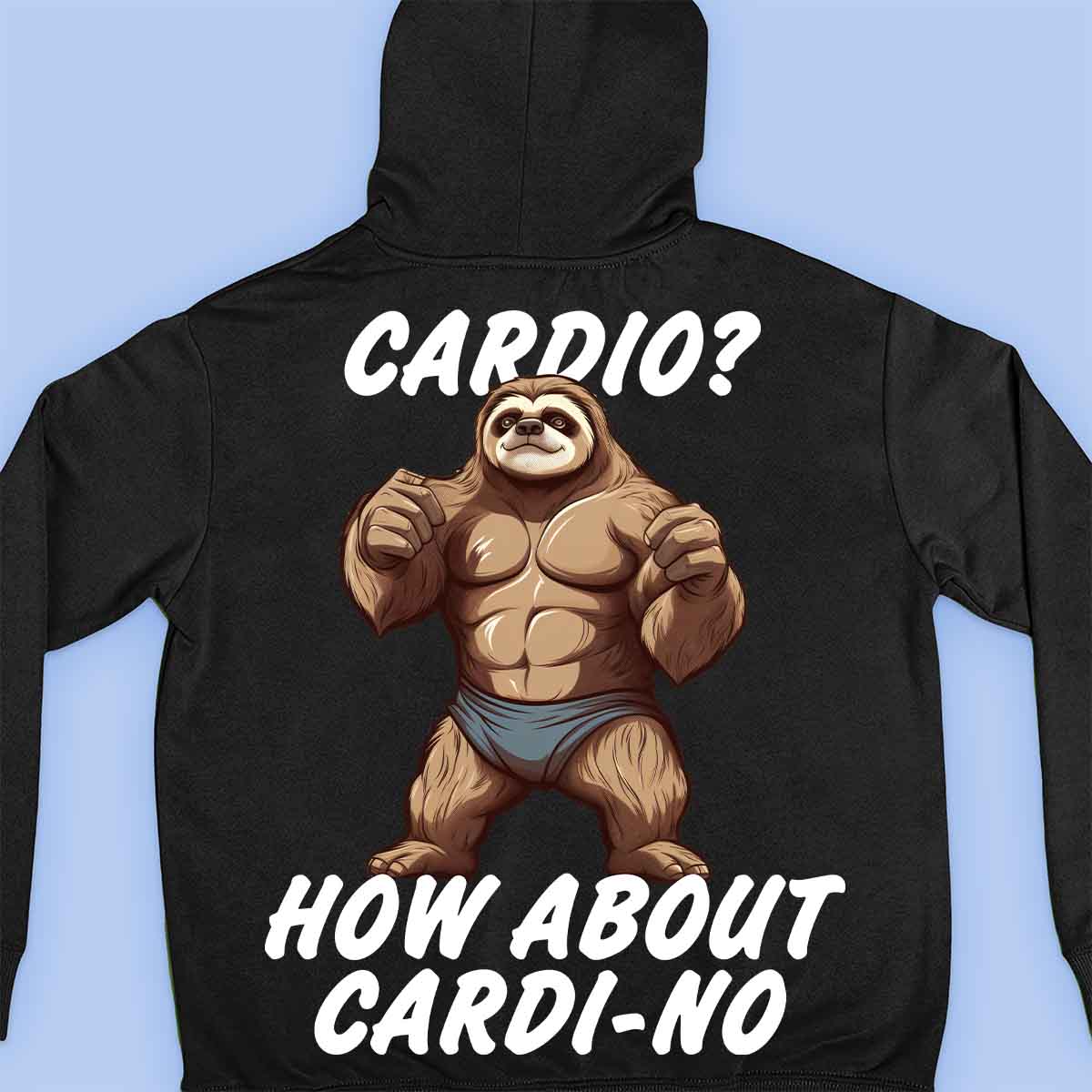 Cardio - Sudadera con capucha premium unisex con estampado en la espalda