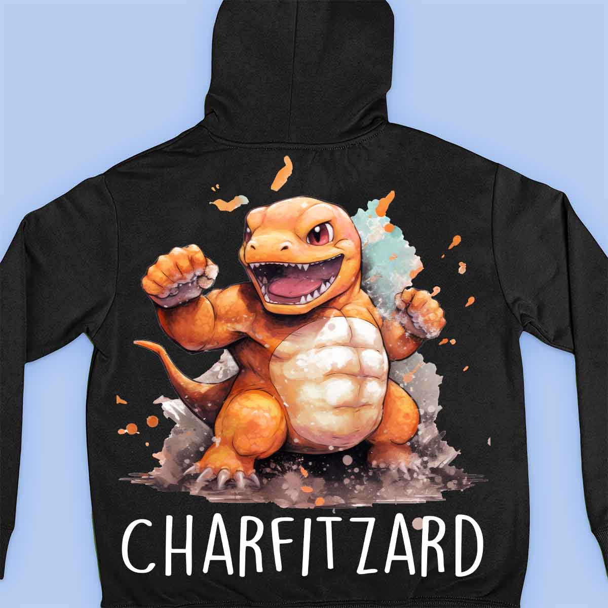 Charfitzard - Sudadera con capucha premium unisex con estampado en la espalda