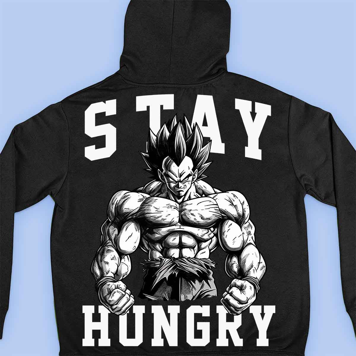 Stay Hungry - Impressão traseira unissex com capuz premium