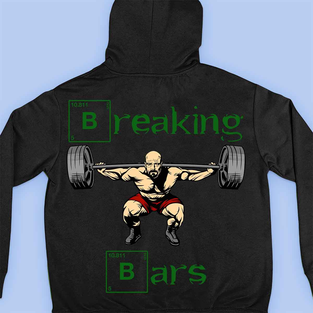 Breaking Bars - Sudadera con capucha premium unisex con estampado en la espalda