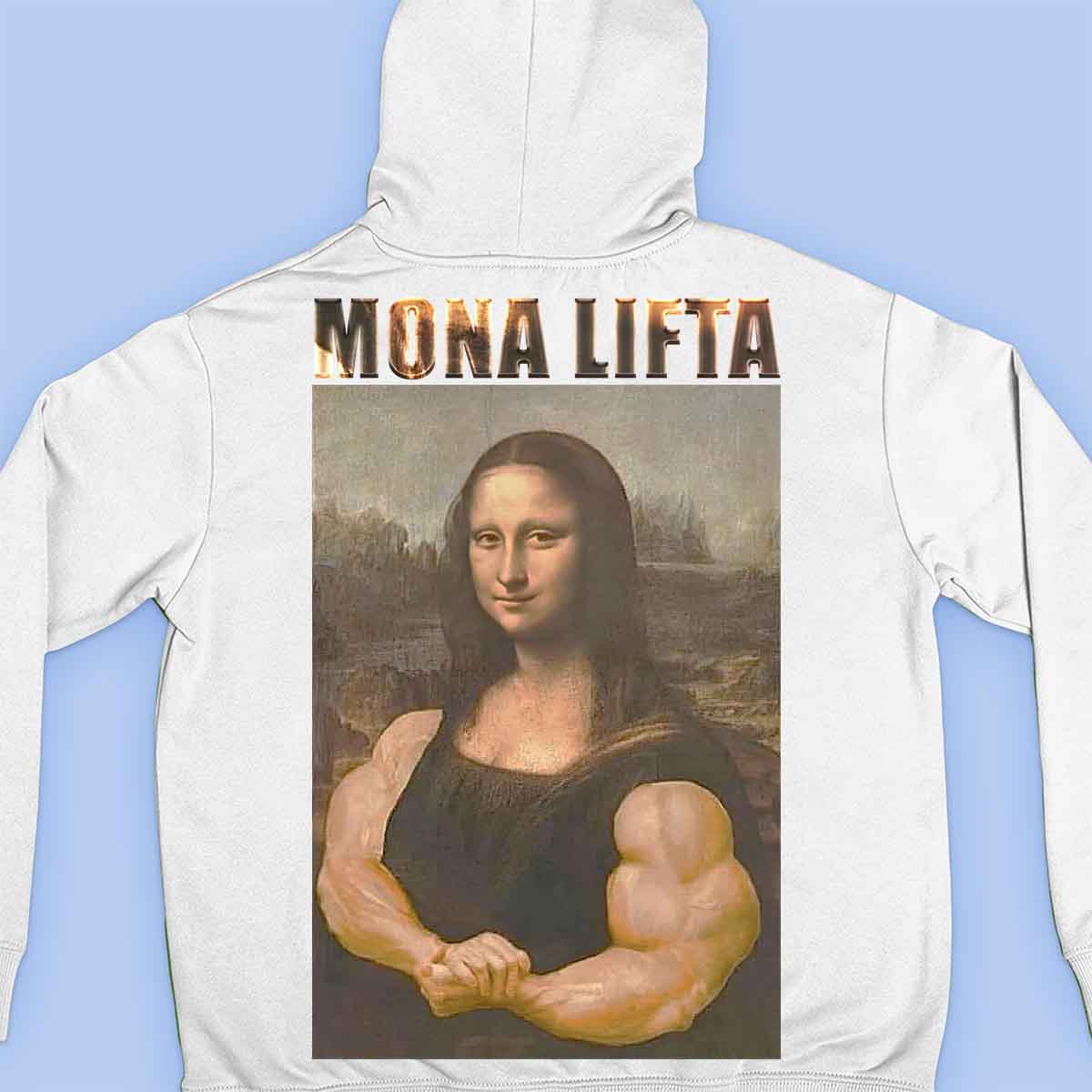 Mona Lifta - Sudadera con capucha premium unisex con estampado en la espalda