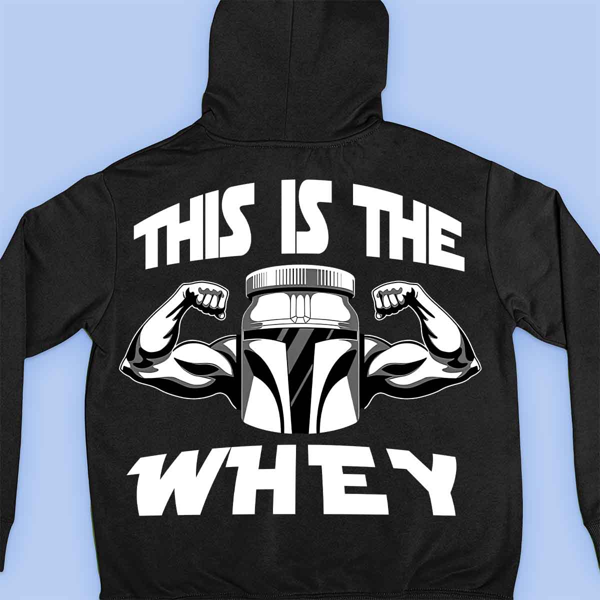 The Whey - Sudadera con capucha premium unisex con estampado en la espalda