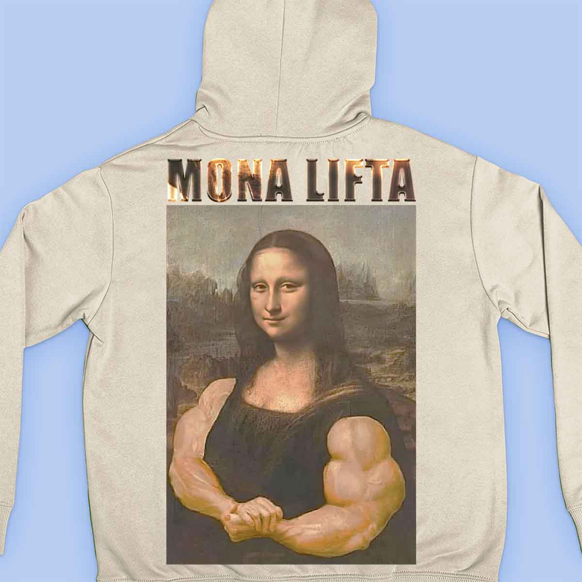 Mona Lifta - Sudadera con capucha premium unisex con estampado en la espalda