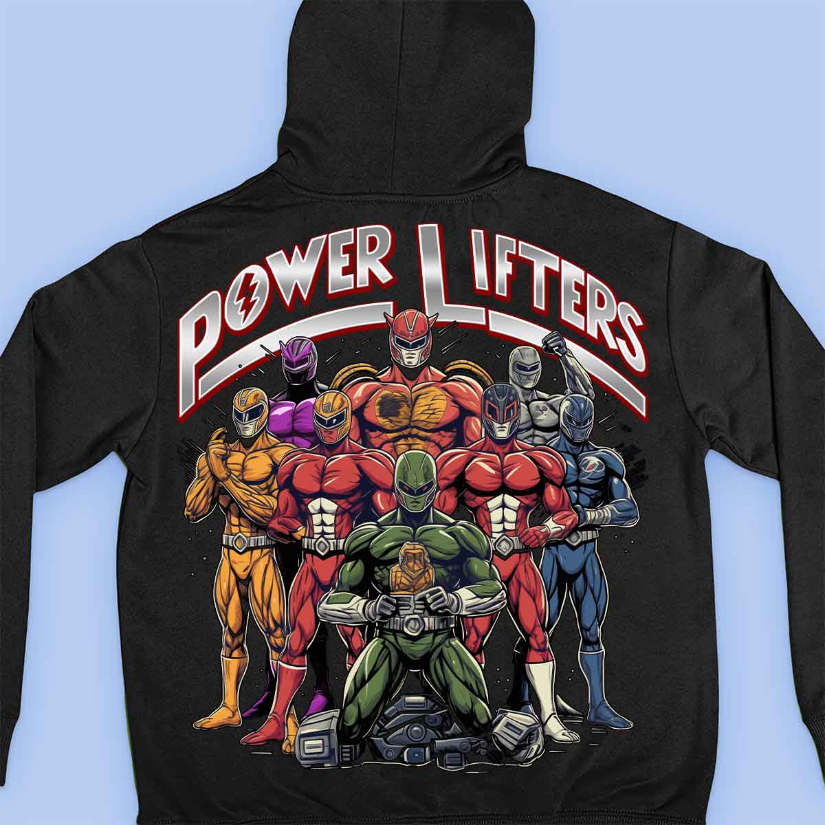 Power Lifters - Sudadera con capucha premium unisex con estampado en la espalda