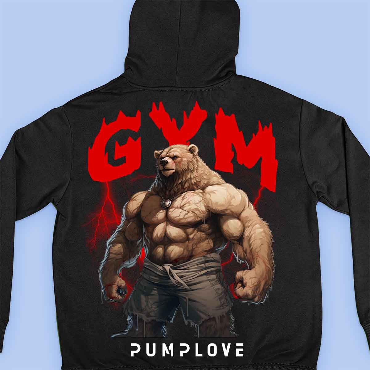 Gym Near - Premium hoodie, uniseks print op de achterkant