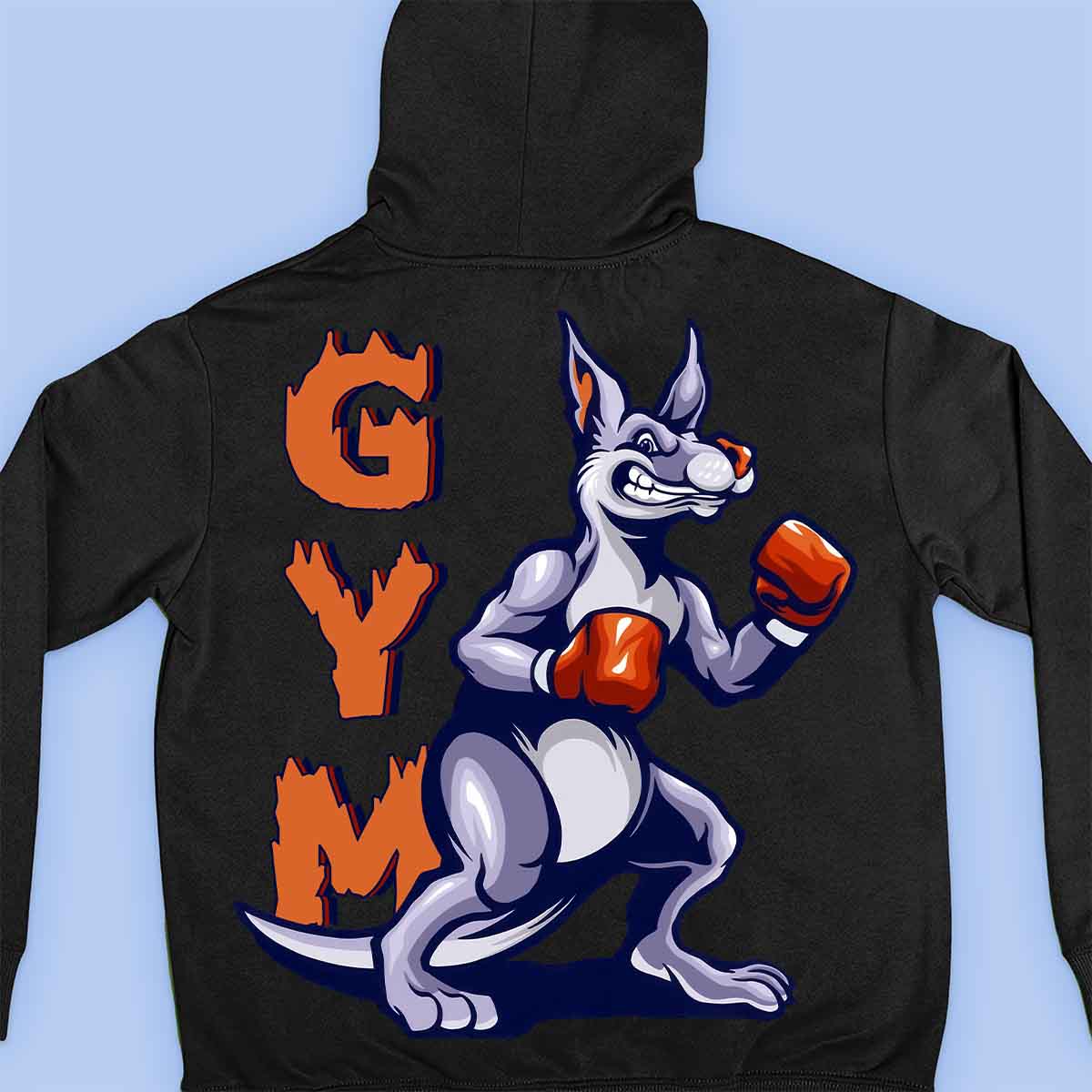 Gym Kangaroo - Prémiová mikina Unisex Backprint