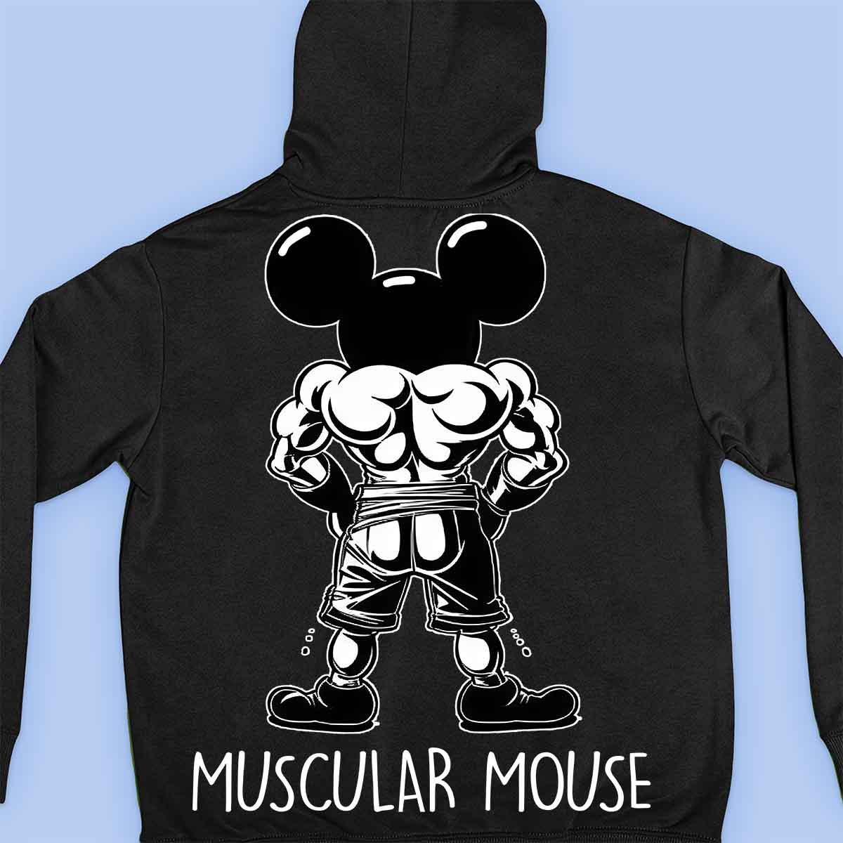 Muscular Mouse - Premium Unisex Backprint s kapucí