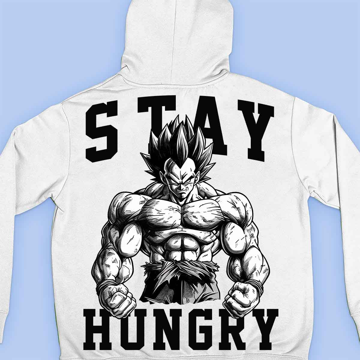 Stay Hungry - Sudadera con capucha premium unisex con estampado en la espalda