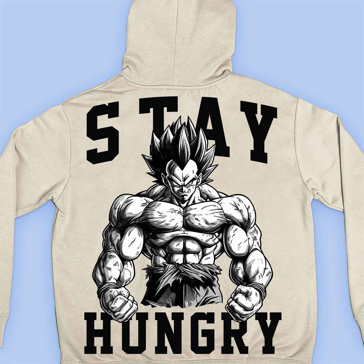 Stay Hungry - Impressão traseira unissex com capuz premium