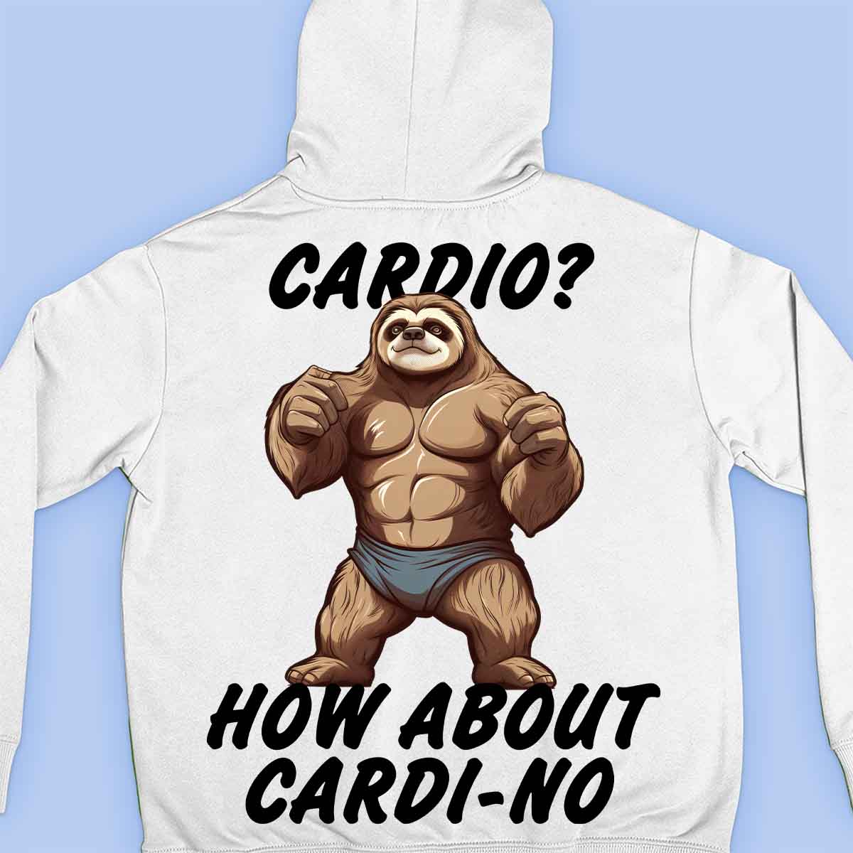 Cardio - Sudadera con capucha premium unisex con estampado en la espalda