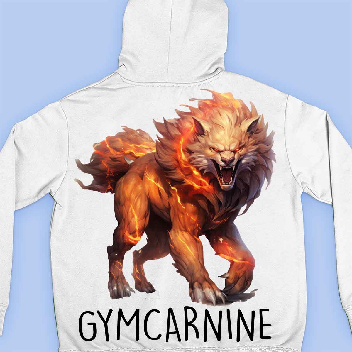 Gymcarnine - Felpa con cappuccio premium unisex con stampa sul retro