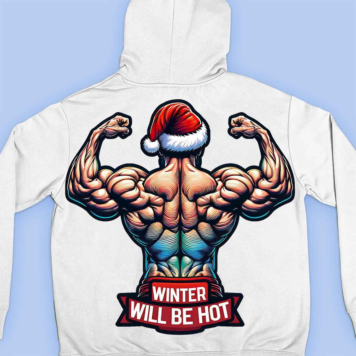 Hot Winter - Sudadera con capucha premium unisex con estampado en la espalda