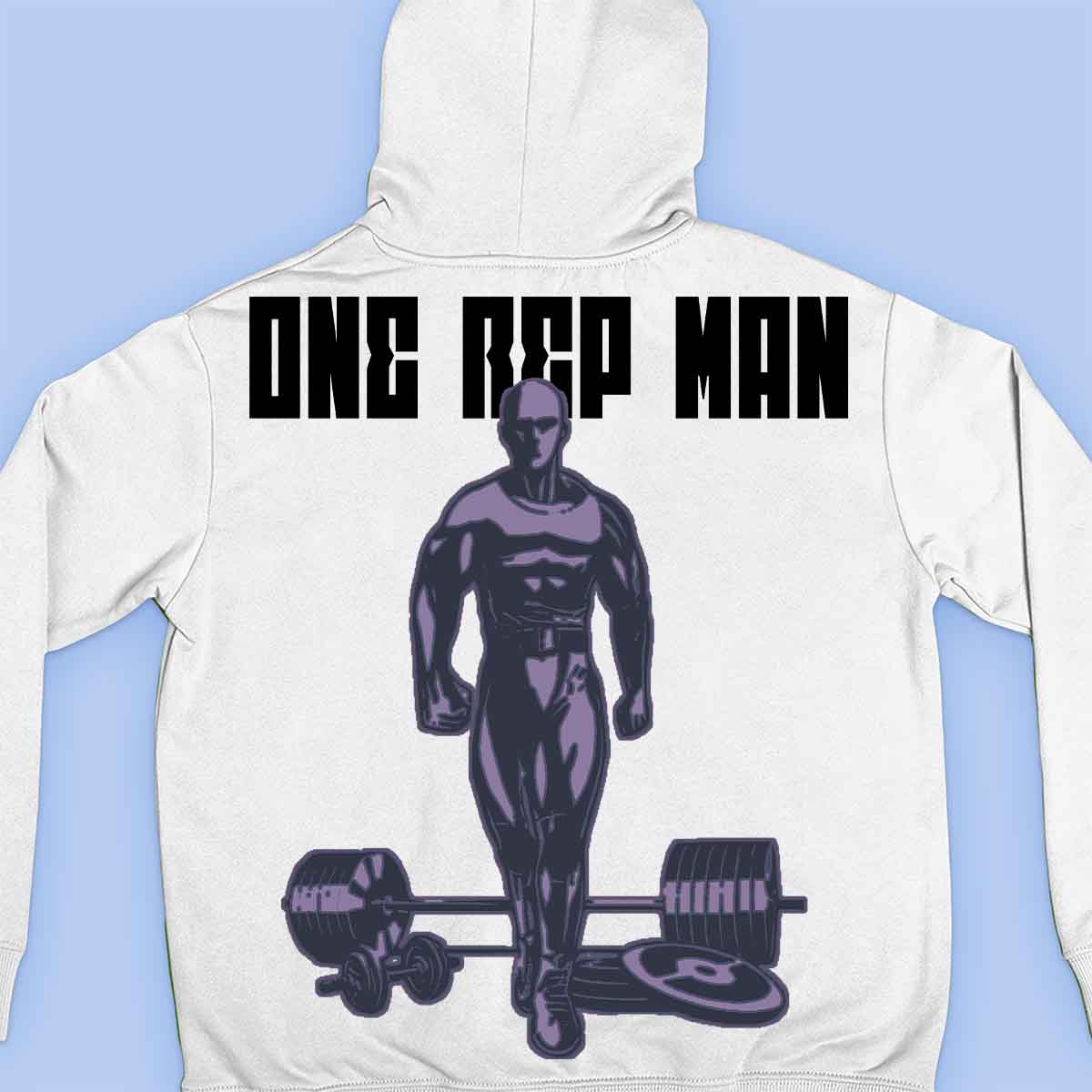 One Rep Man - Impressão traseira unissex com capuz premium