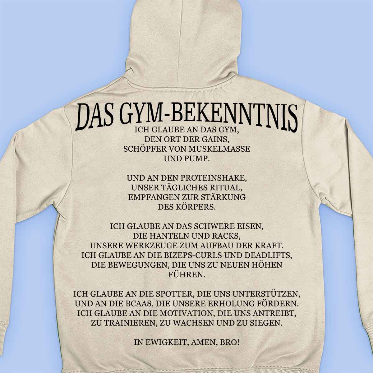 Das Gym-Bekenntnis - Premium Hoodie Unisex Backprint