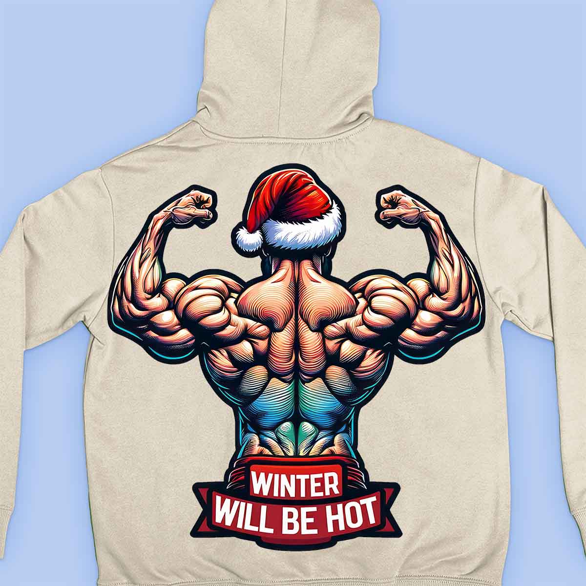 Hot Winter - Sudadera con capucha premium unisex con estampado en la espalda