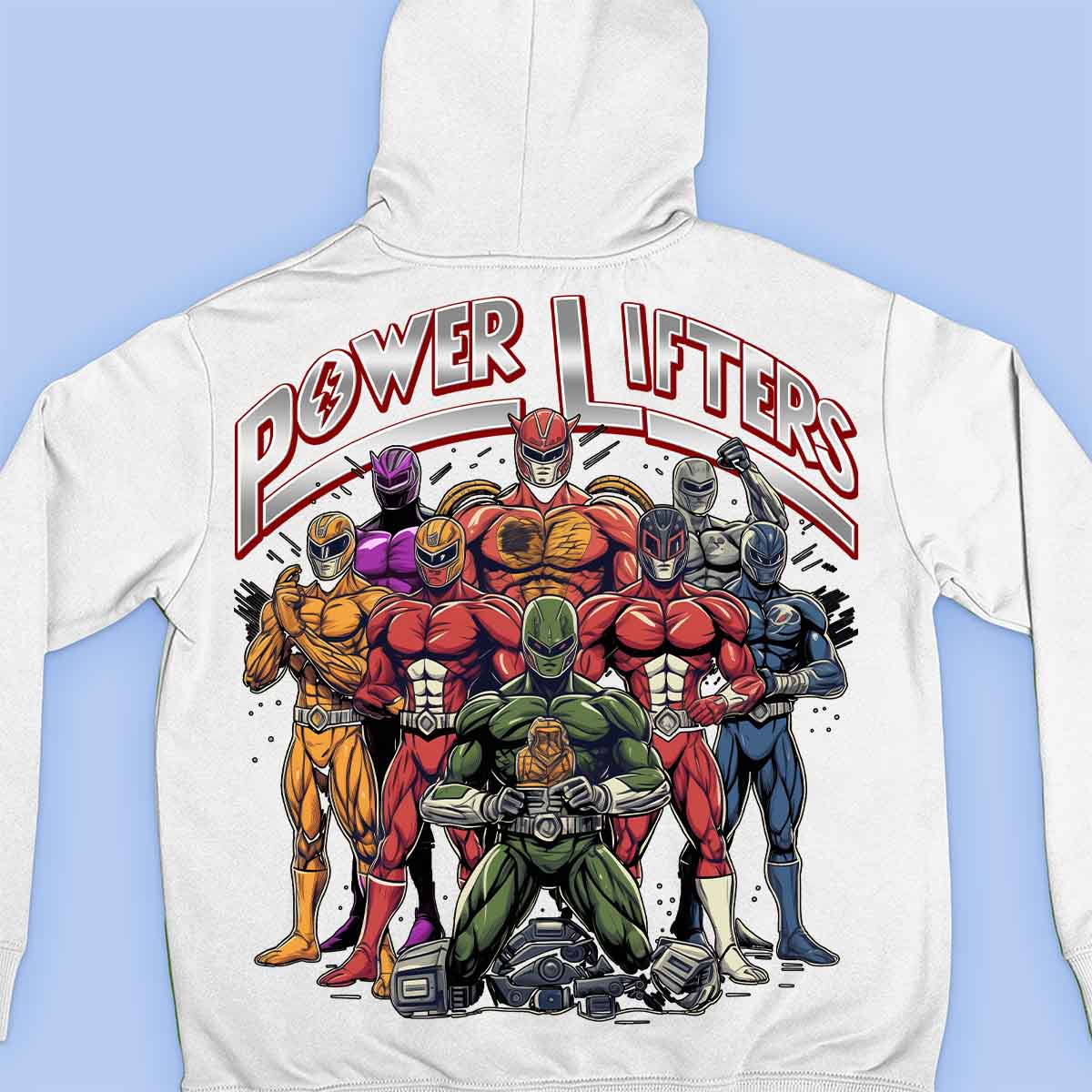 Power Lifters - Sudadera con capucha premium unisex con estampado en la espalda