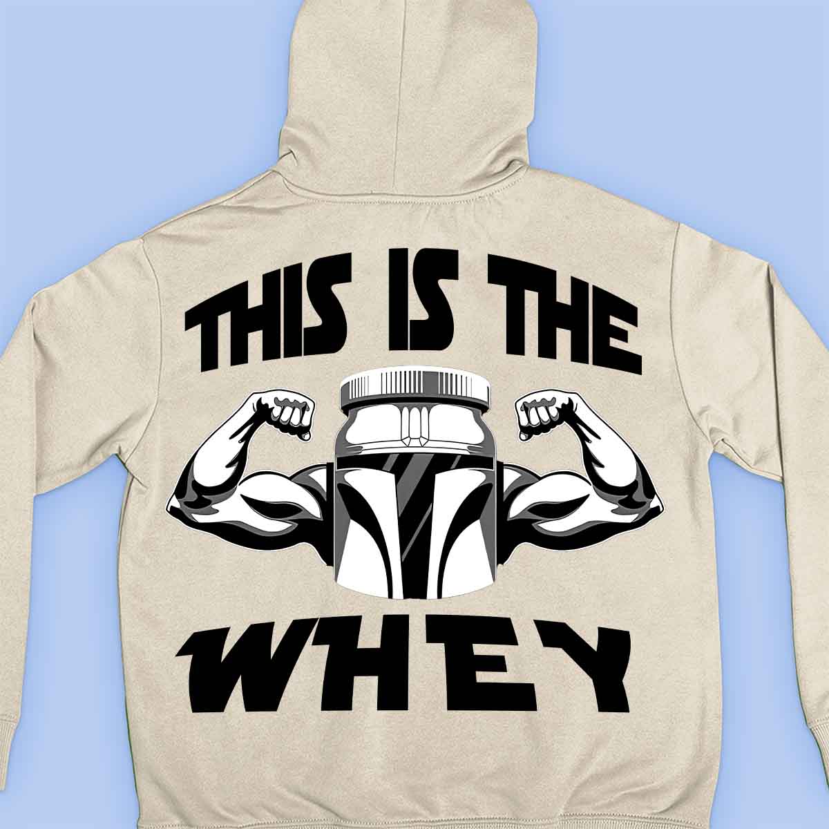 The Whey - Sudadera con capucha premium unisex con estampado en la espalda