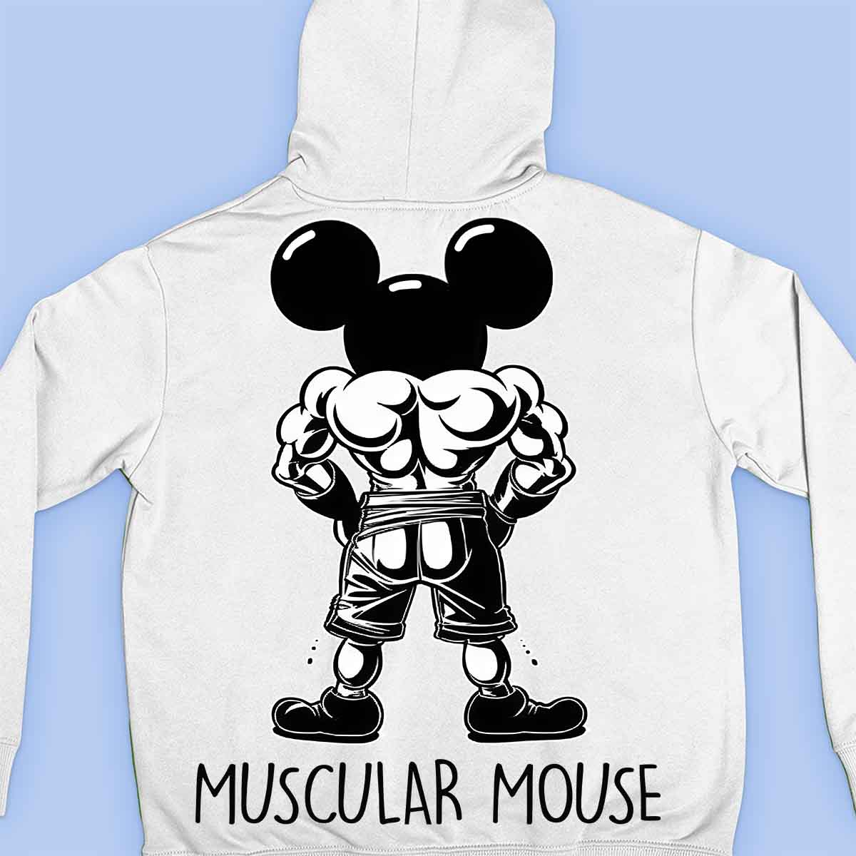 Muscular Mouse - Premium-huppari Unisex-taustaprintti