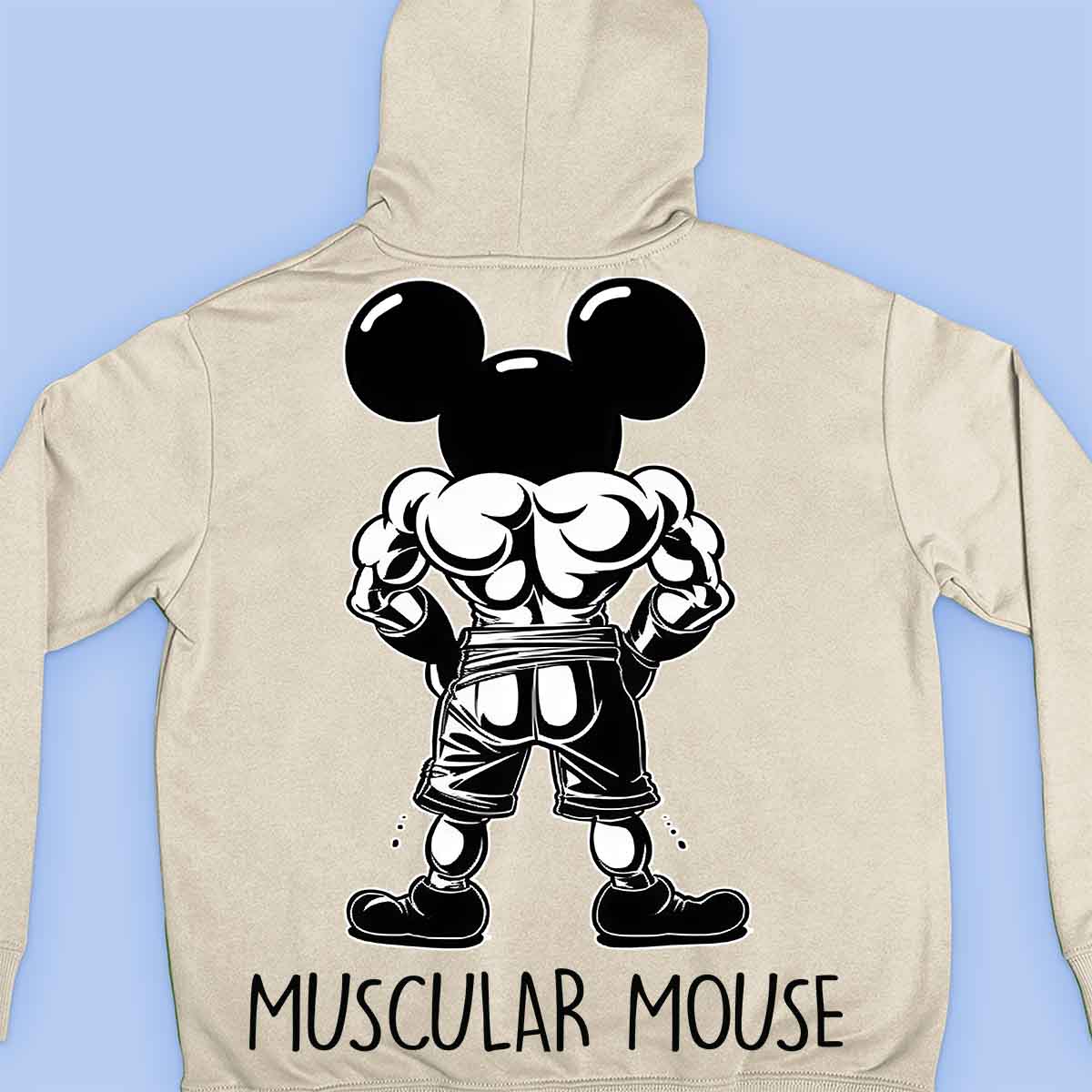 Mouse muscolare - Felpa con cappuccio premium con stampa unisex