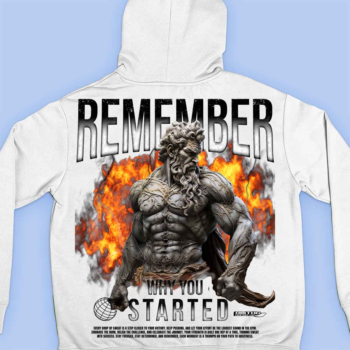 Onthoud waarom - Premium hoodie, unisex-rugafdruk