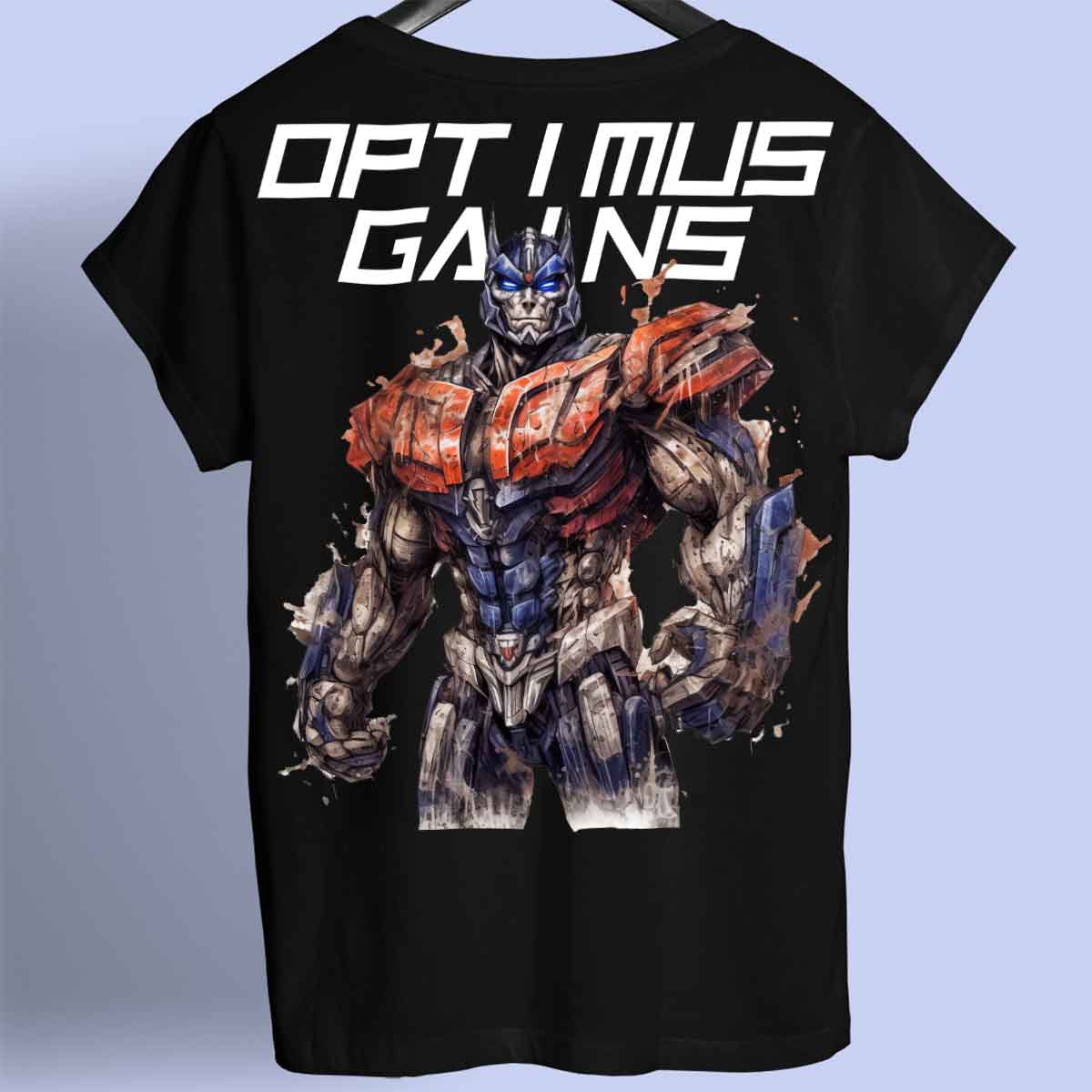 Optimus Gains - Premium T-paita Unisex taustaprintti