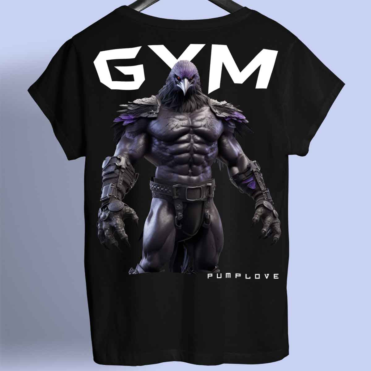 Gym Raven - Maglietta premium unisex con stampa sul retro