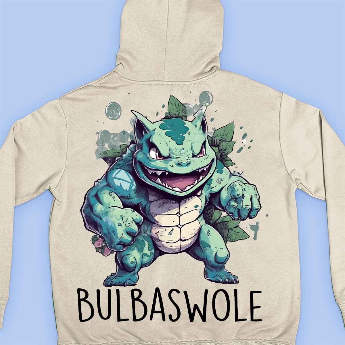 Bulbaswole - Sudadera con capucha premium unisex con estampado en la espalda