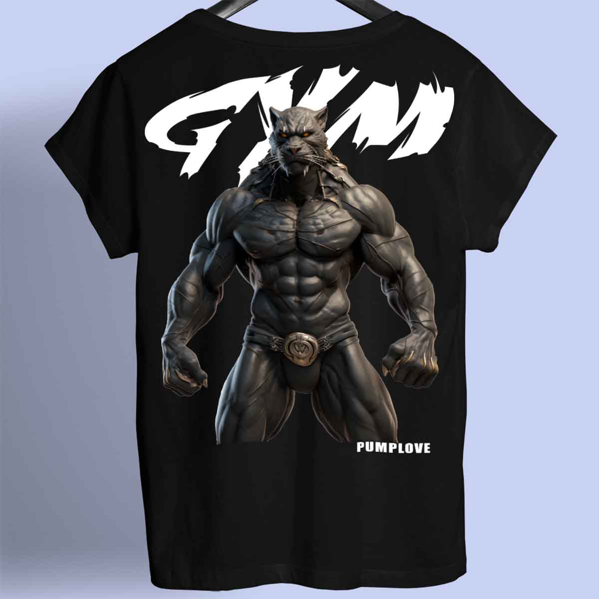 Gym Panther - Maglietta premium unisex con stampa sul retro