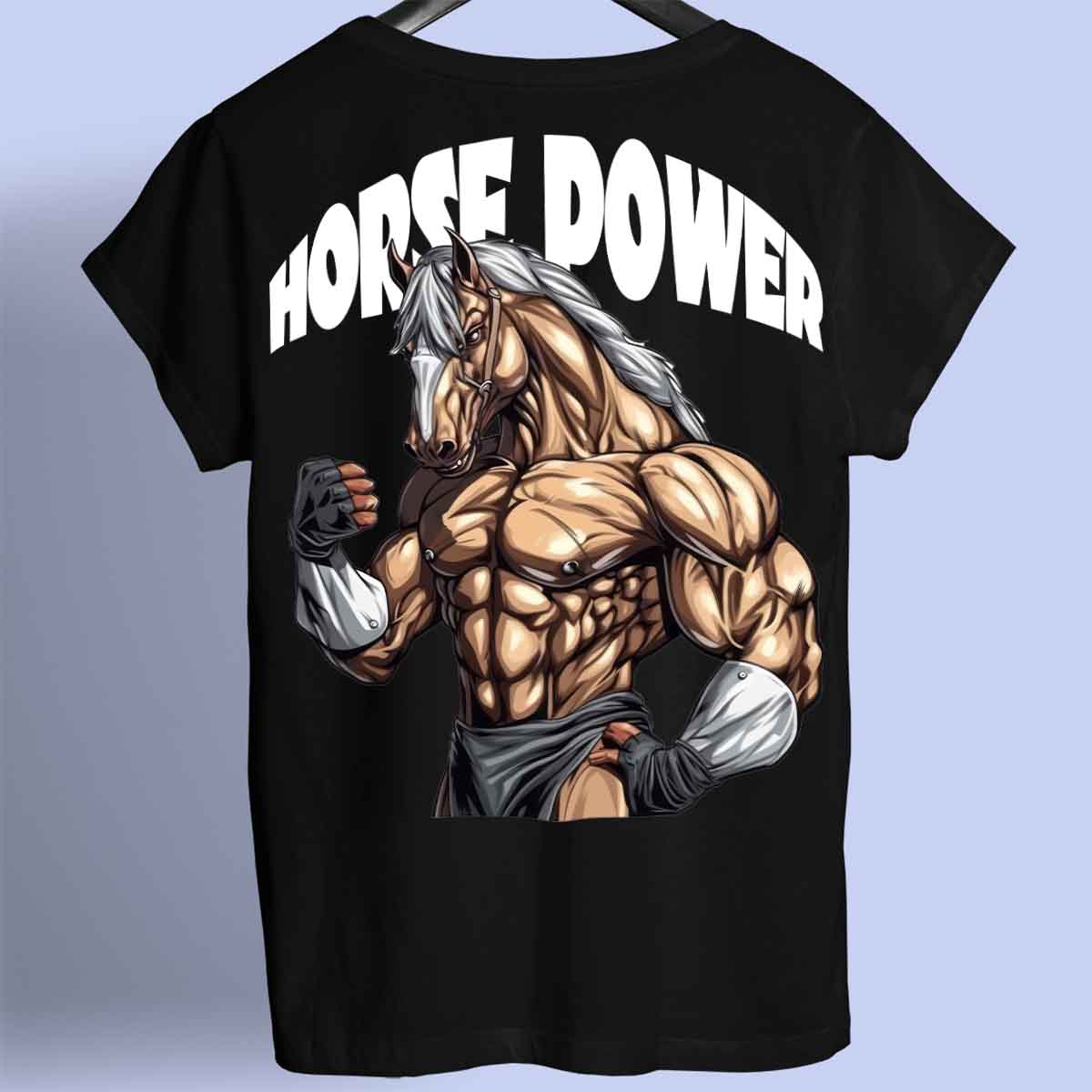 Horse Power - Premium T-paita Unisex Taustaprintti