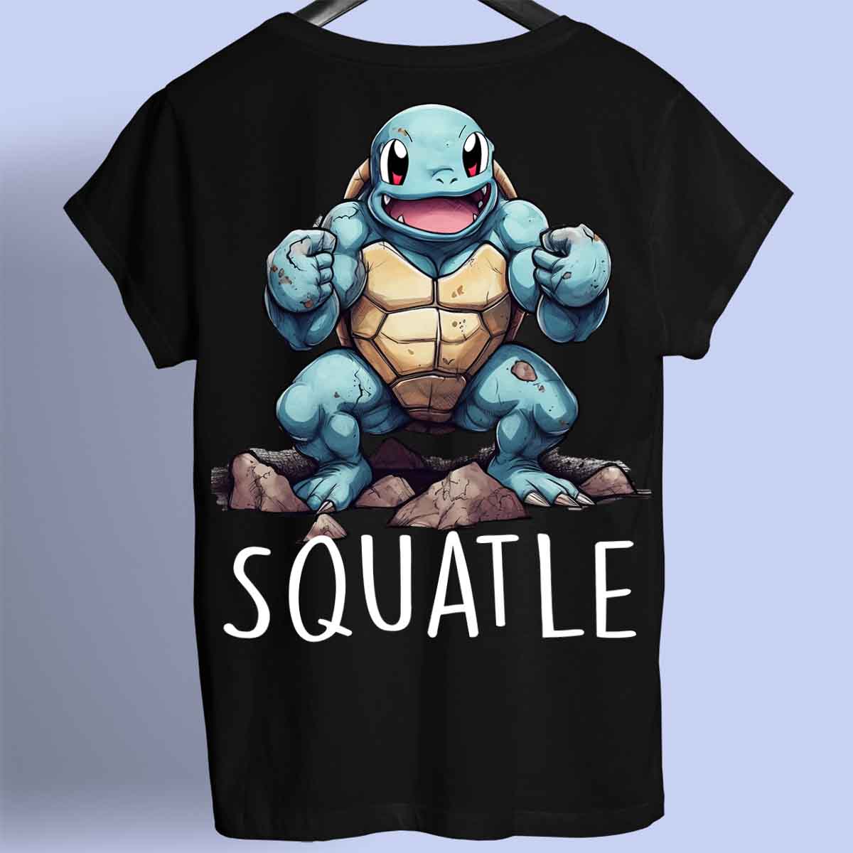 Squatle - T-shirt premium unisex con stampa sul retro