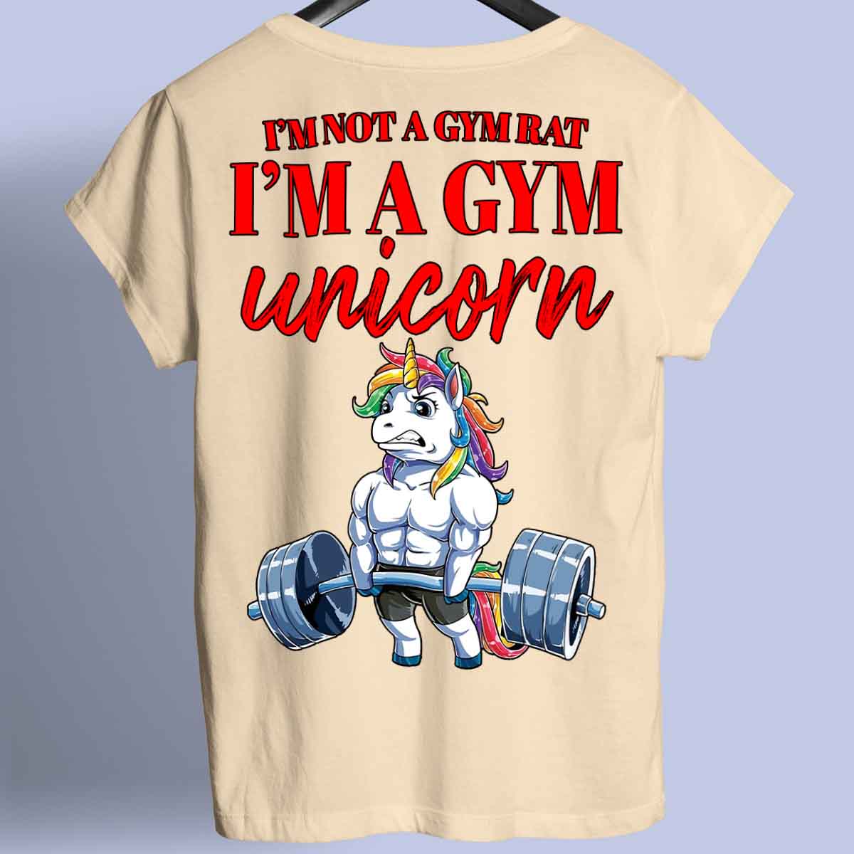 Gym Unicorn - prémiová košile Unisex Backprint