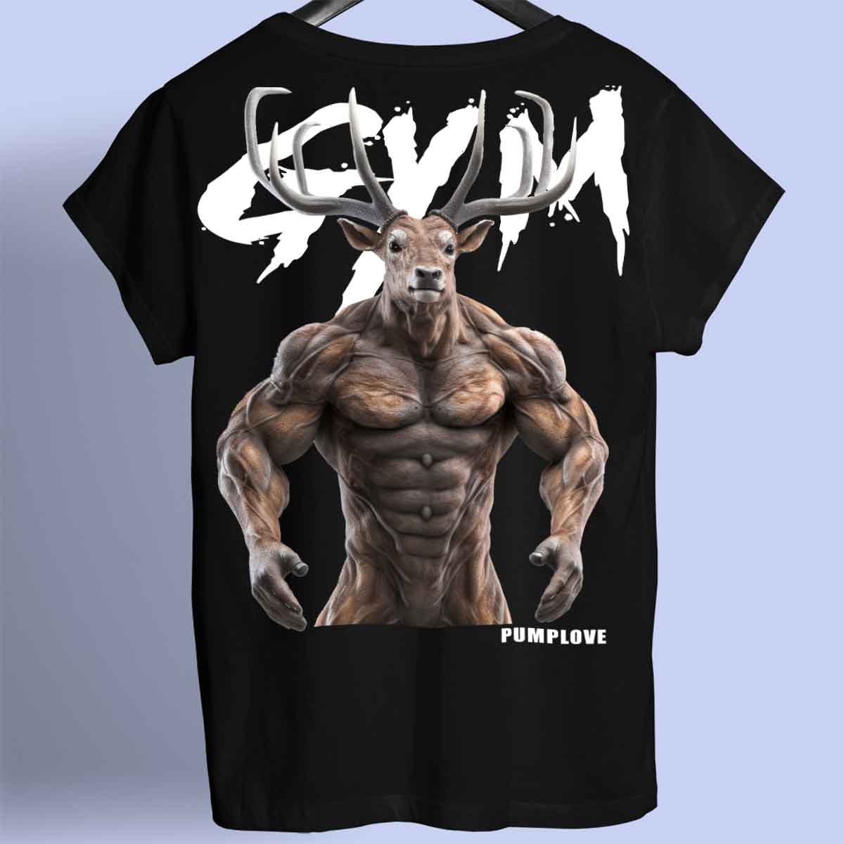 Gym Deer - Camiseta premium unisex con estampado en la espalda