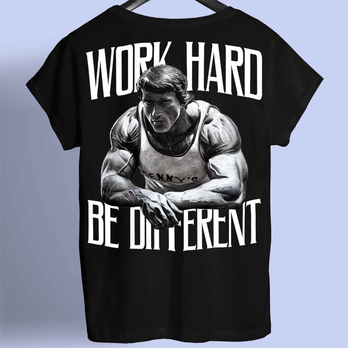 Work Hard - Premiumskjorta Unisex Baktryck