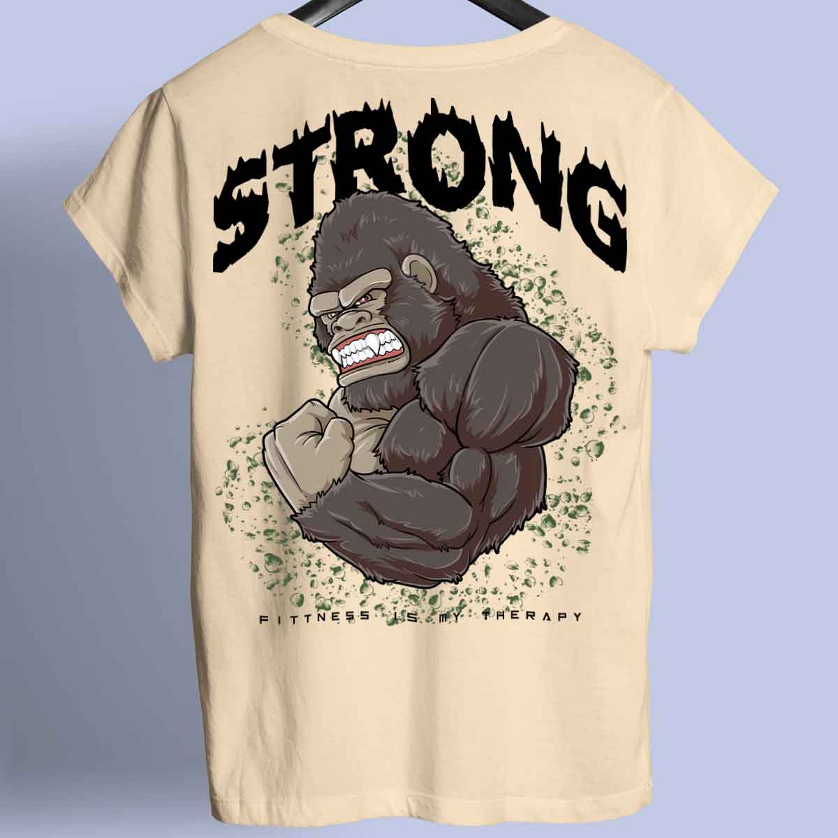 Strong Gorilla - Camiseta Premium Unissex Backprint