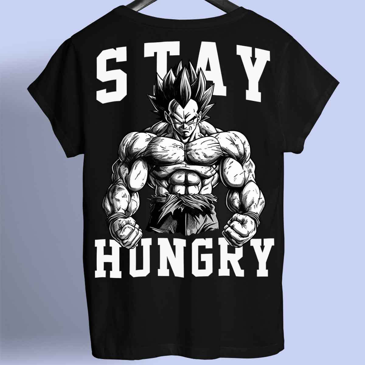 Stay Hungry - Camiseta premium unisex con estampado en la espalda