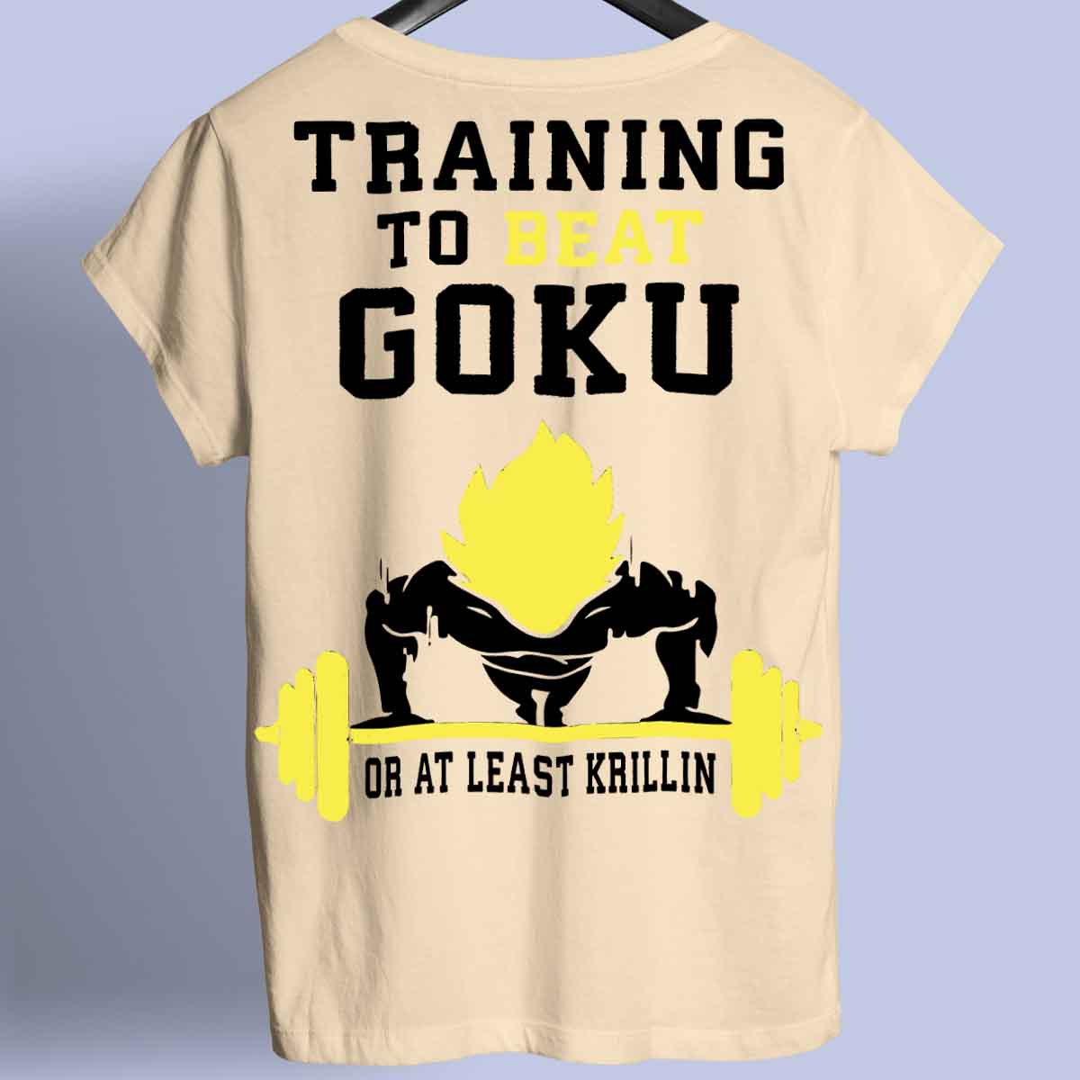 Beat Goku - Maglietta premium unisex con stampa sul retro