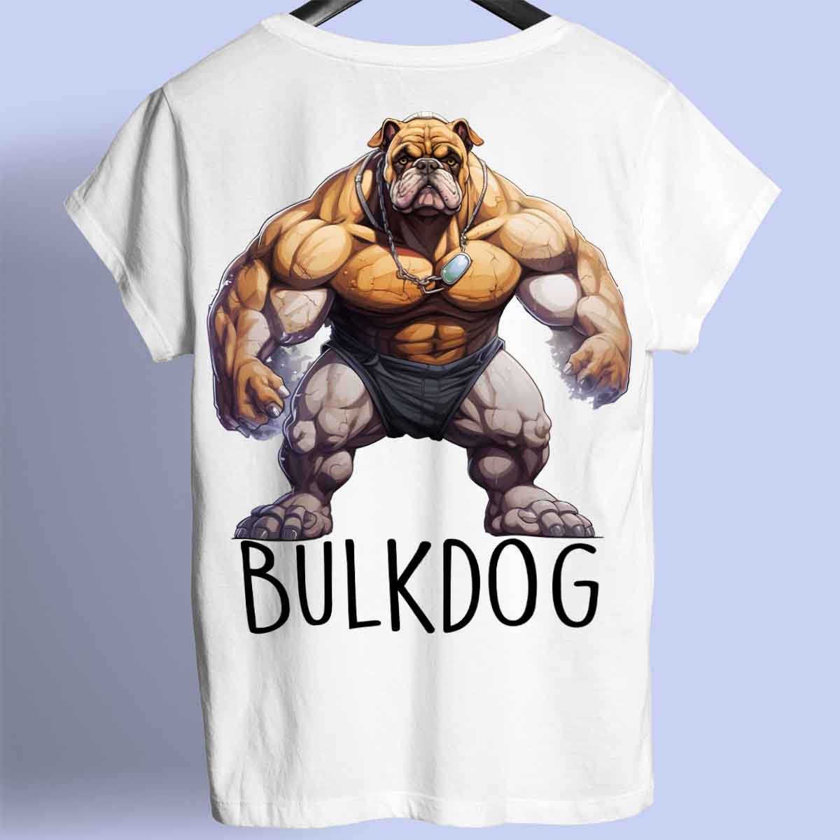 Bulldog - Maglietta Premium unisex con stampa sul retro