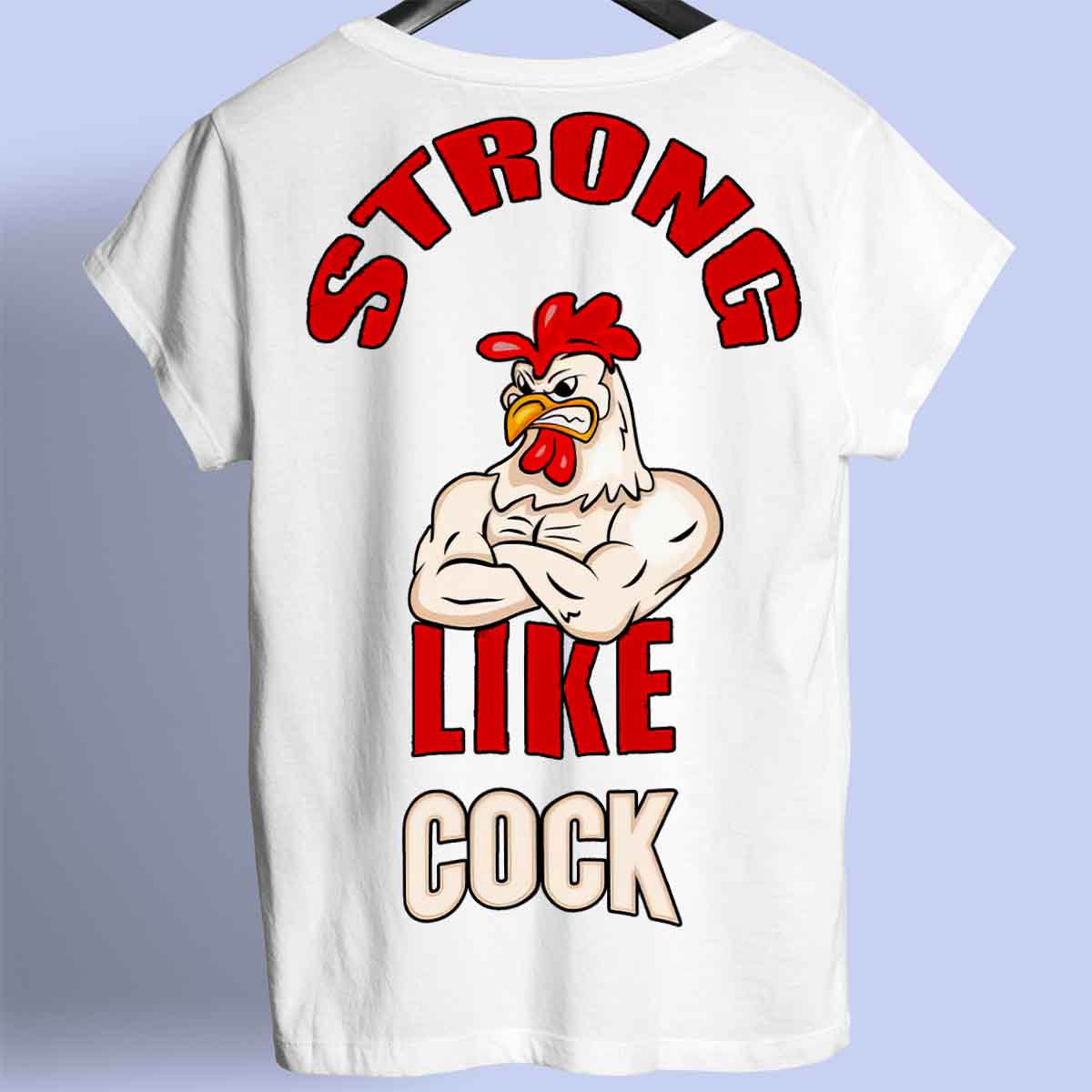 Strong Like - Camiseta premium unisex con estampado en la espalda