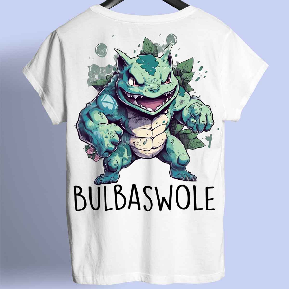 Bulbaswole - Camicia Premium con stampa sul retro unisex