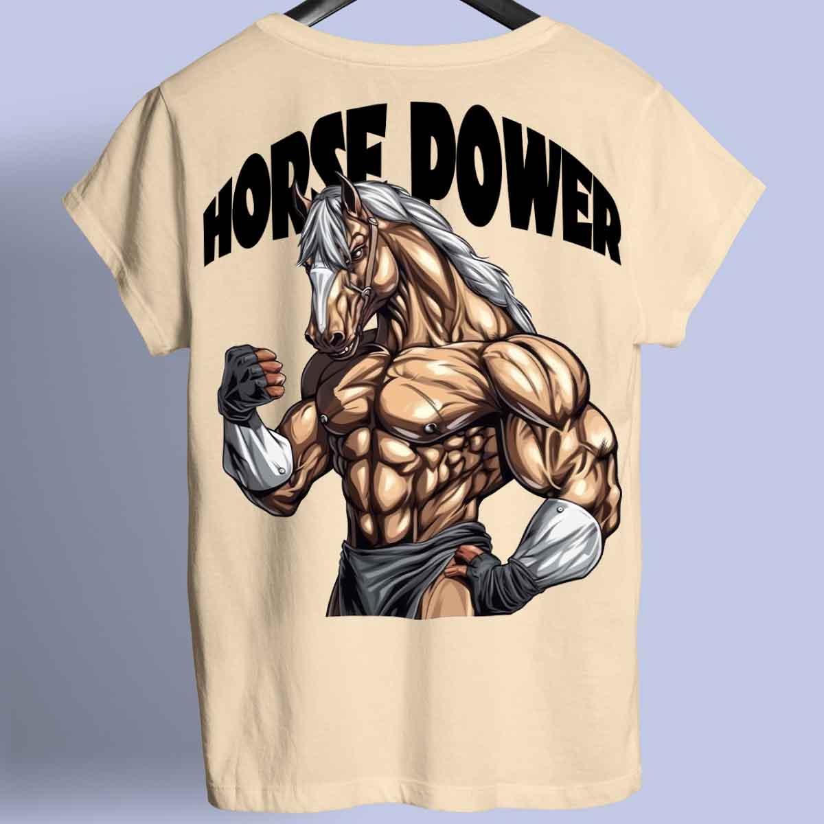 Horse Power - Premium T-paita Unisex Taustaprintti