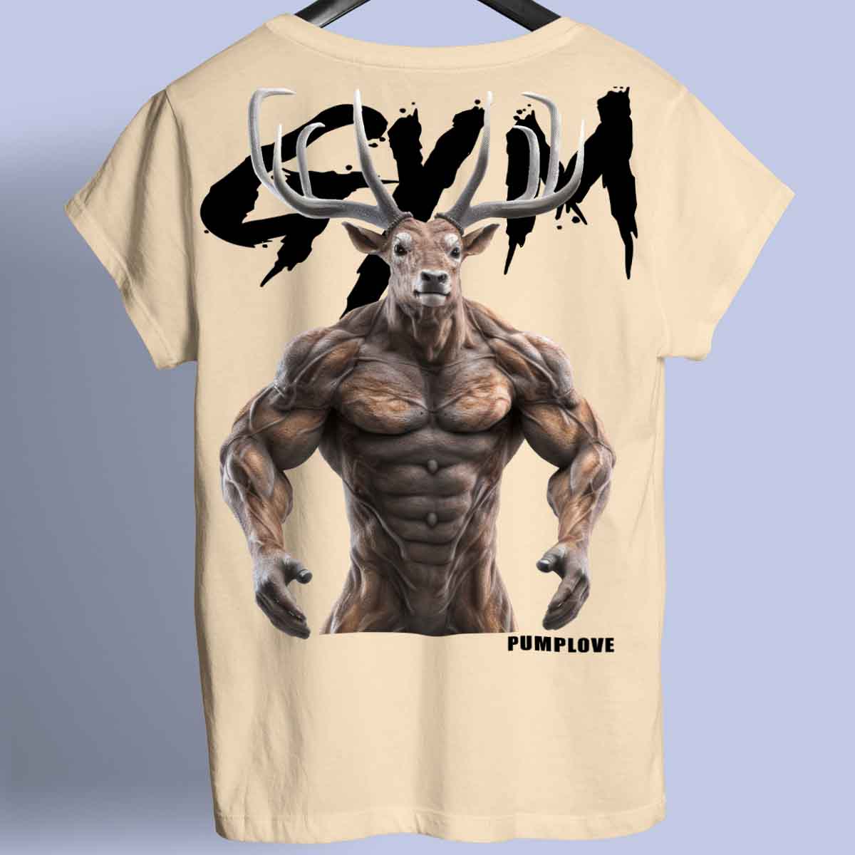 Gym Deer - Premium T-paita Unisex Taustaprintti