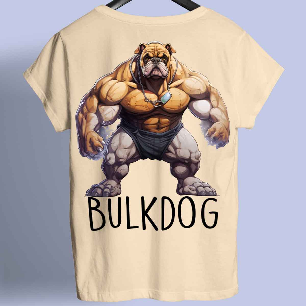 Bulldog - Maglietta Premium unisex con stampa sul retro