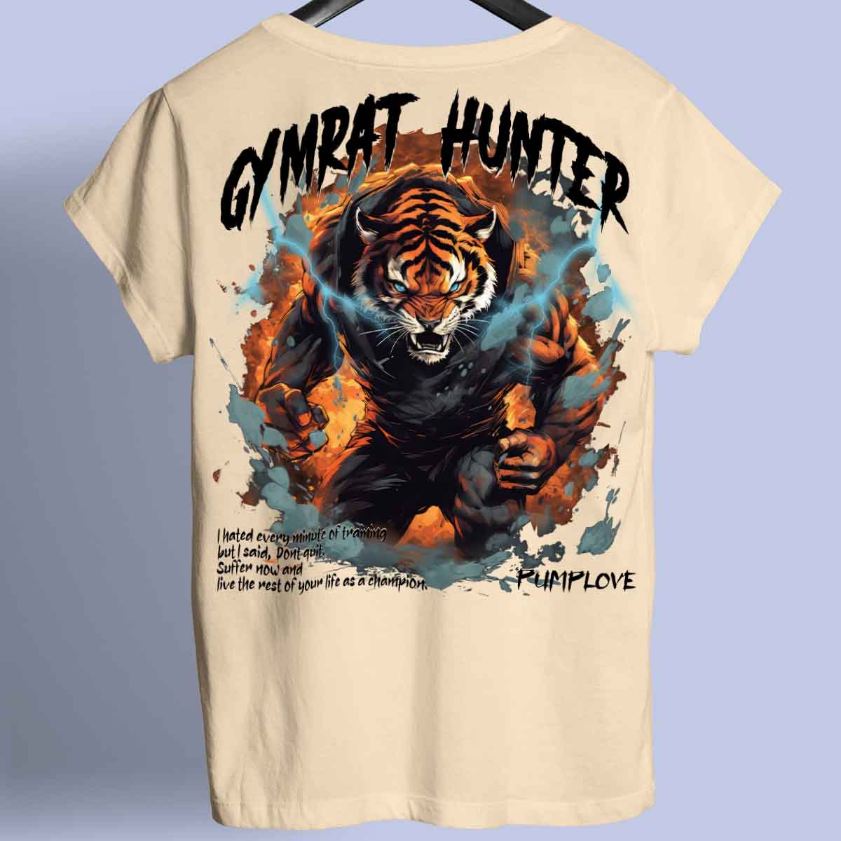 Gymrat Hunter - Maglietta Premium con stampa sul retro unisex