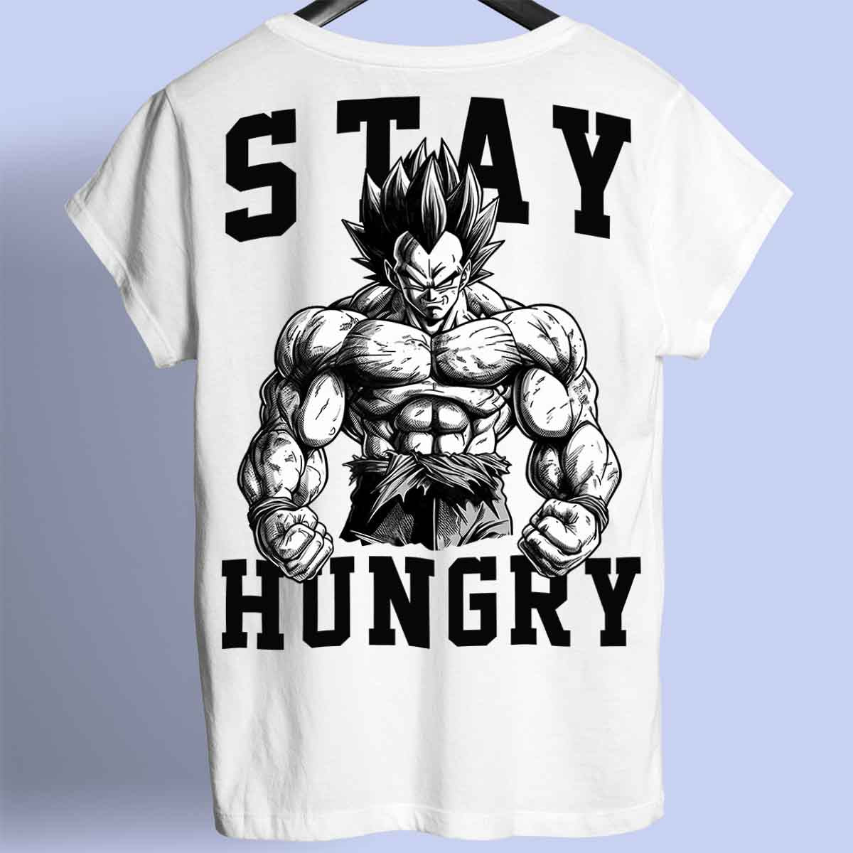 Stay Hungry - Camiseta premium unisex con estampado en la espalda